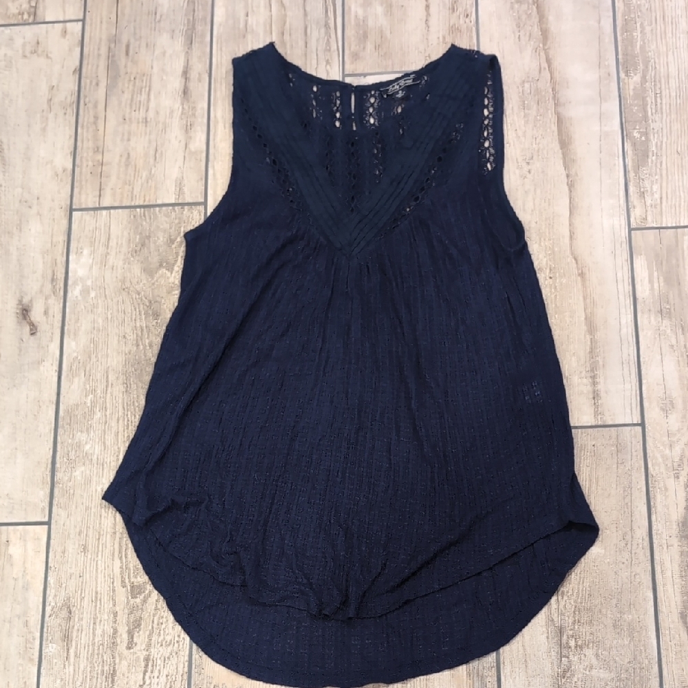 Lucky Brand Blue Sleeveless Tank Top with Textured Fabric